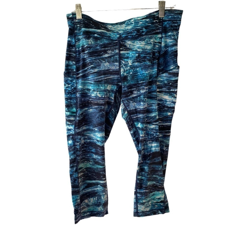 Lululemon‎ Speed Up Crop 21" Shorelines Multi Blue size 12 W6AO8S - Picture 2 of 10